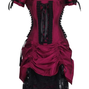 Magenta Steel Boned Corset Dress with Bolero