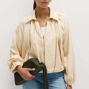 Pure Lycocell Pleated Bomber Jacket