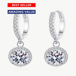 2 Carat Diamond Round Drop Earrings