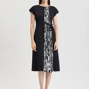Fit & Flare Abstract Animal Print Midi Dress
