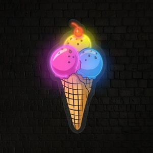 Ice Cream Cone LED Neon Acrylic Artwork