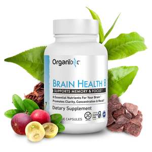 Organixx Brain Health 8 - Comprehensive 8-Ingredient Brain Support Supplement for Memory, Focus & Clarity