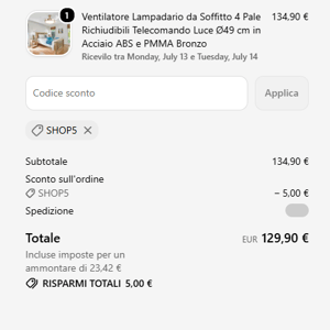 Anteprima immagine della risposta alla promo