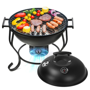 TOKTOO 17-Inch Charcoal BBQ & Fire Pit with Adjustable Fan
