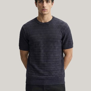 Orleans Knitted T-Shirt Navy