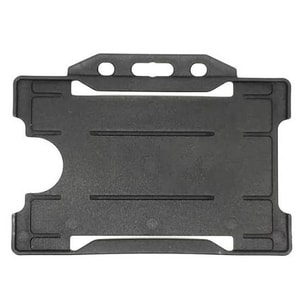 Black ID Card Holder Single-Sided Rigid Plastic