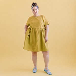 Chartreuse Linen Everyday Dress