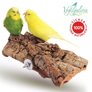Tolles, gro&szlig;es Korksitzbrett f&uuml;r V&ouml;gel 20x10cm - der Renner bei Wellensittich & Co.