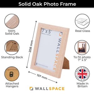 7 x 5 Solid Oak Photo Frames