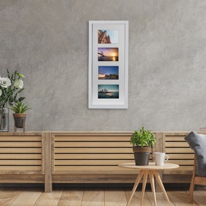 24x10 Multi Aperture Frames to Fit 4 Photo's White - 6x4