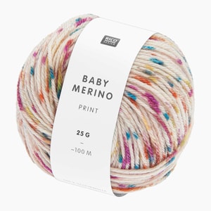 Rico Baby Merino Print 010 petrol violet knitting wool crochet wool 100% virgin wool