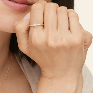 10K Rose Gold Heart Cut Lab-Grown Diamond Custom Solitaire Engagement Ring