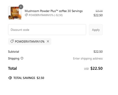 Proof of working PowderVitamin discount codes and where to put or use PowderVitamin coupon, added on 2025-01-09 00:00:00.