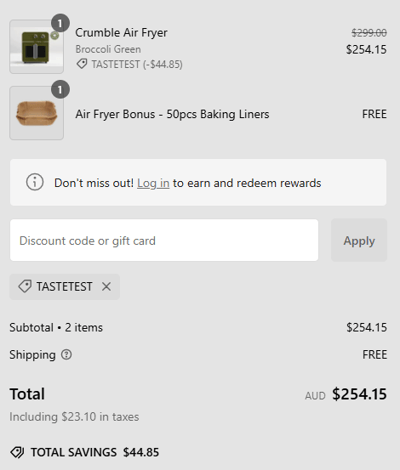 Proof of working Crumble Cookware promo codes and where to put or use Crumble Cookware coupon, added on 2024-12-30 00:00:00.