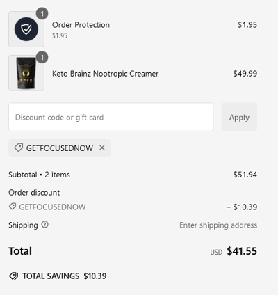 Proof of working Keto Brainz promo codes and where to put or use Keto Brainz coupon, added on 2025-01-07 00:00:00.