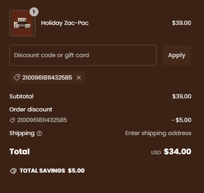Proof of working Zac's Sweet Shop promo codes and where to put or use Zac's Sweet Shop coupon, added on 2025-01-02 00:00:00.