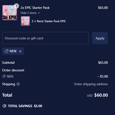 Proof of working Nectr.Energy coupon codes and where to put or use Nectr.Energy coupon, added on 2024-06-23 00:00:00.