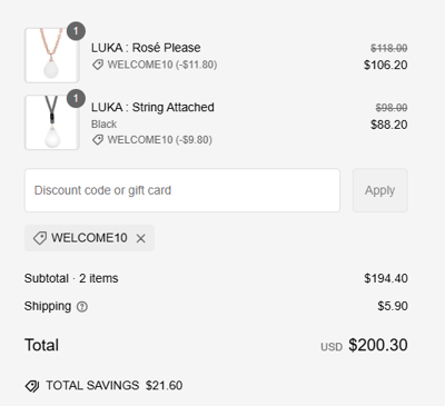 Proof of working LUKA Monocle Necklace coupon codes and where to put or use LUKA Monocle Necklace coupon, added on 2025-01-31 00:00:00.