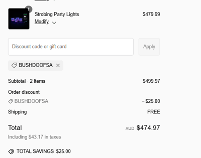 Proof of working Bushdoof promo codes and where to put or use Bushdoof coupon, added on 2025-02-17 00:00:00.