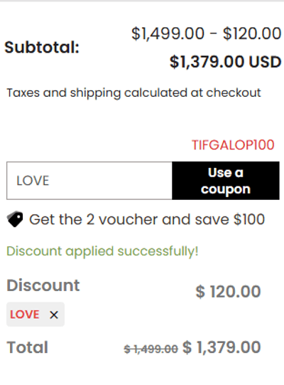 Proof of working Tifgalop coupon codes and where to put or use Tifgalop coupon, added on 2025-01-15 00:00:00.