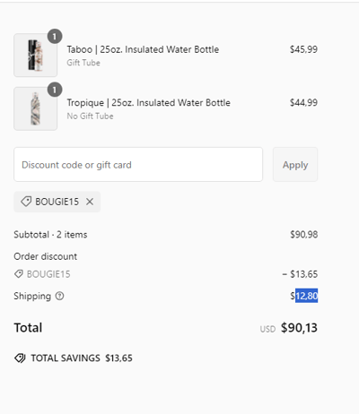 Proof of working My Bougie Bottle promo codes and where to put or use My Bougie Bottle coupon, added on 2025-02-18 08:24:23.