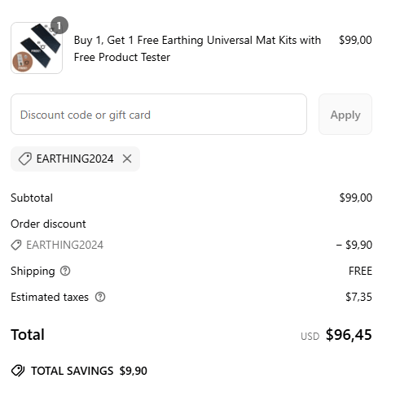 Proof of working Earthing coupon codes and where to put or use Earthing coupon, added on 2025-03-16 00:00:00.