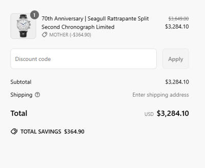 Proof of working Seagull Watches promo codes and where to put or use Seagull Watches coupon, added on 2025-05-05 00:00:00.
