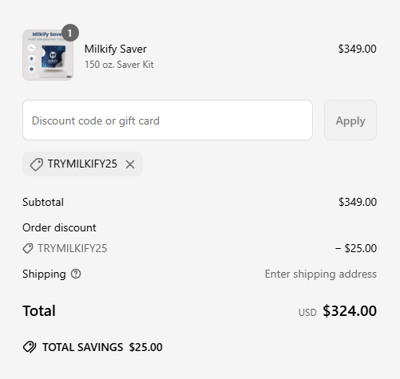 Proof of working Milkify coupon codes and where to put or use Milkify coupon, added on 2025-06-02 00:00:00.