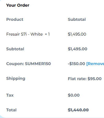 Proof of working Fresair promo codes and where to put or use Fresair coupon, added on 2025-06-19 08:11:03.