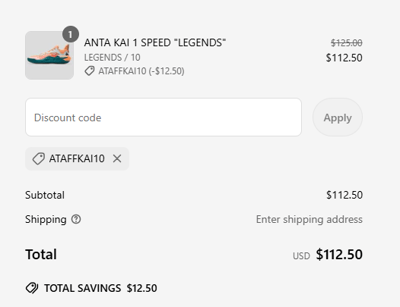 Proof of working ANTA SPORTS discount codes and where to put or use ANTA SPORTS coupon, added on 2025-06-23 00:00:00.