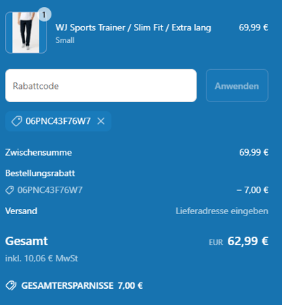 Beweis f&uuml;r die Arbeit Wilde Joggers gutscheincodes und wo zu setzen oder zu verwenden Wilde Joggers Gutschein, hinzugef&uuml;gt am 2025-07-01 00:00:00.
