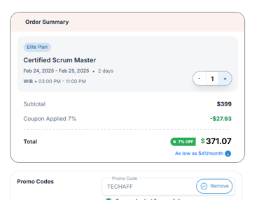 Proof of working Techademy promo codes and where to put or use Techademy coupon, added on 2024-12-11 00:00:00.