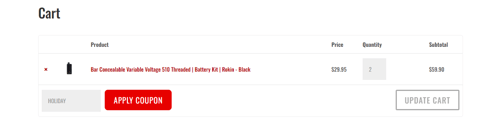 proof of working Rokin Vapes coupon codes HOLIDAY