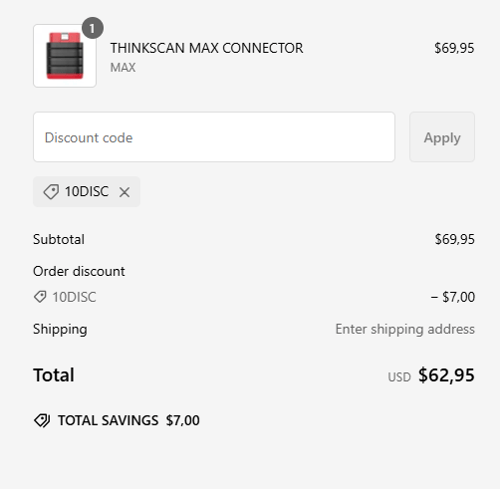 proof of working ThinkCar coupon codes 10DISC
