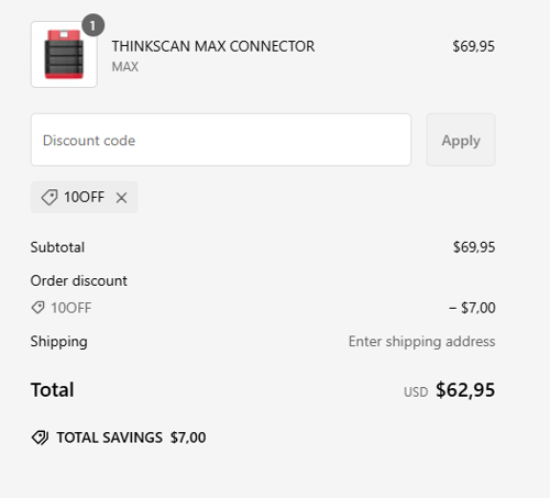 proof of working ThinkCar coupon codes 10OFF
