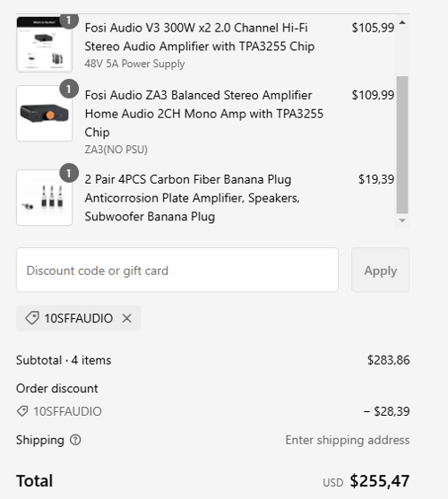 proof of working Fosi Audio coupon codes 10SFFAUDIO