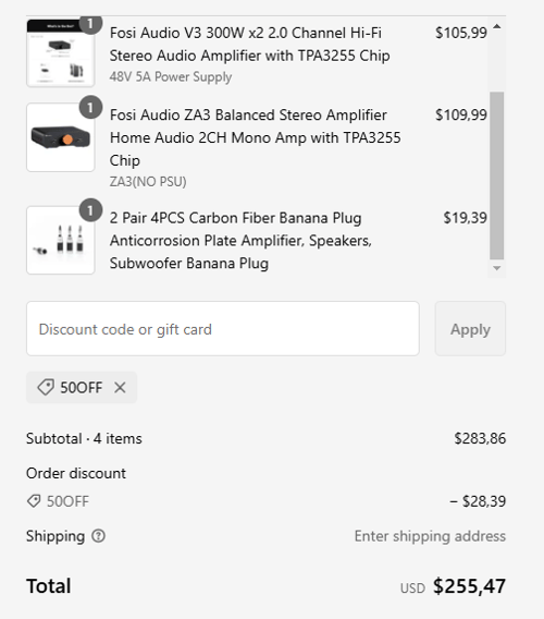 proof of working Fosi Audio coupon codes 50OFF