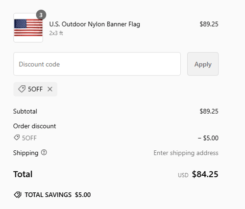 proof of working Gates Flag & Banner coupon codes 5O✱✱