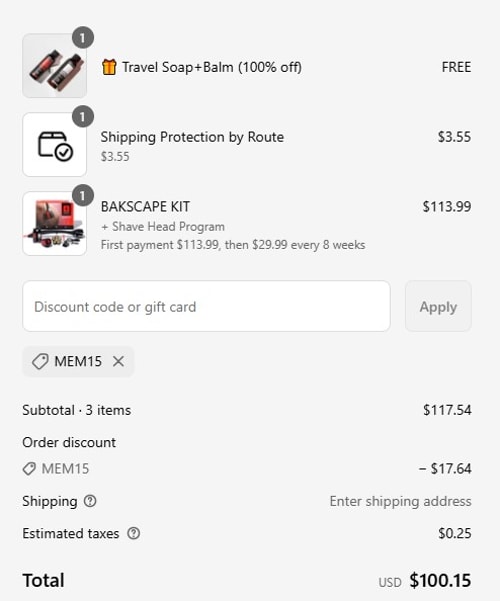 proof of working BAKSCAPE discount codes MEM15