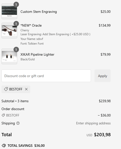 proof of working MacQueen Pipes discount codes BESTOFF