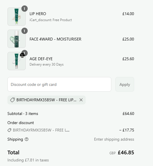 proof of working Shakeup Cosmetics discount codes BIRTHDAYRMX35B5W