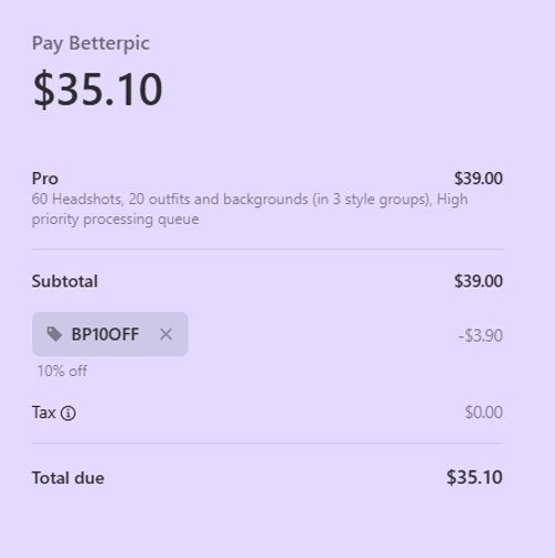 proof of working BetterPic promo codes BP10✱✱✱