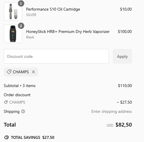 proof of working HoneyStick coupon codes CHAMPS