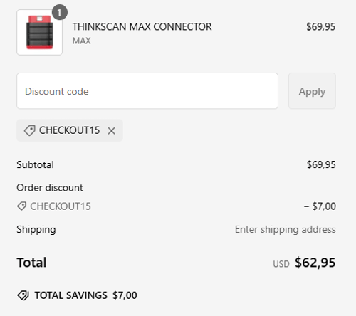 proof of working ThinkCar coupon codes CHECKOUT15