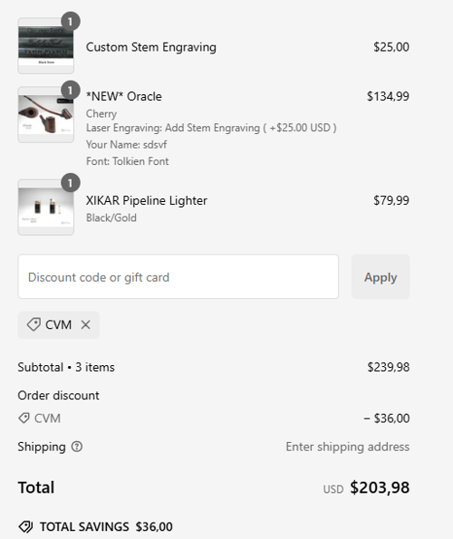 proof of working MacQueen Pipes discount codes CVM