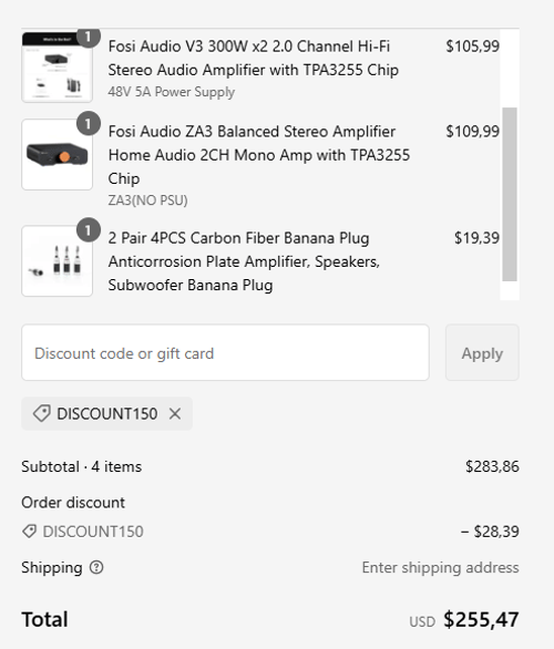 proof of working Fosi Audio coupon codes DISCOUNT150