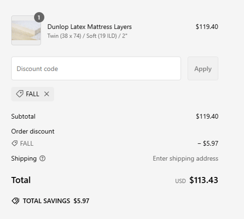 proof of working Latex Mattress Factory discount codes FALL