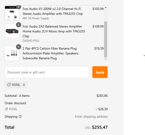 proof of working Fosi Audio coupon codes FOSIL