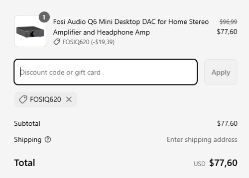 proof of working Fosi Audio coupon codes FOSIK720
