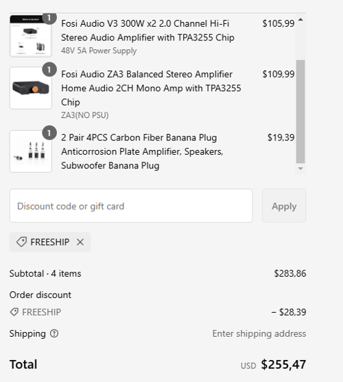 proof of working Fosi Audio coupon codes FREESHIP